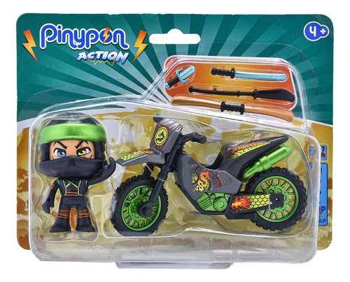 Figura Pinypon Action Ninja Con Moto