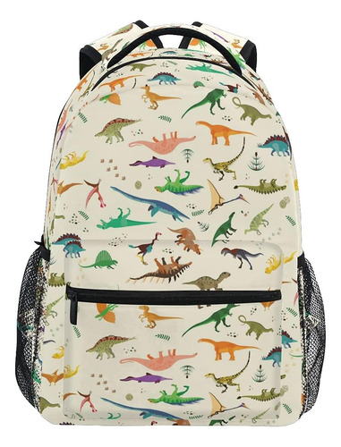 Mochila Con Patrón De Dinosaurio Mochila Escolar Mochila De