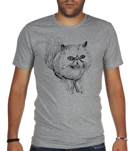 Remera De Hombre Gato Persa Dibujo Art