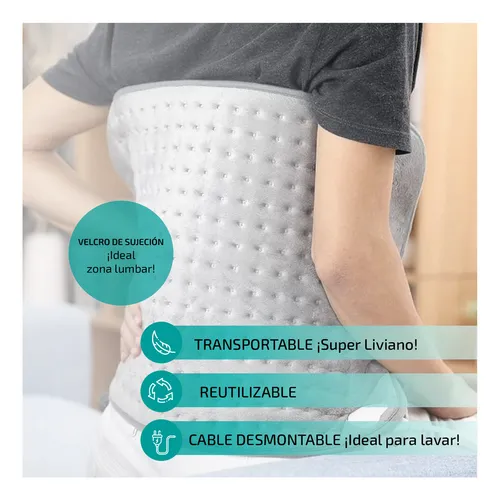 Almohadilla Cojín Térmica Eléctrica Temperatura Femmto Al2 Lumbar Terapia De Calor 3 Niveles Fisioterapia Alivia Dolor Muscular Cólicos Menstruales Con Velcro Lavable