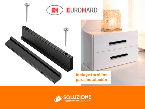 Tirador Aluminio Negro Mate 160mm Eh001 Eurohard X 30 Unid