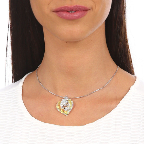 Dije Con Cristales, Amor De Cristal Ac17-73 Color Blanco