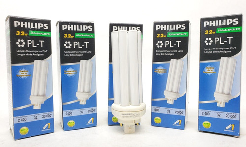 5 Pack! Philips Alto Pl-t 32w Gx24q-3 Compact Fluorescen Yyh