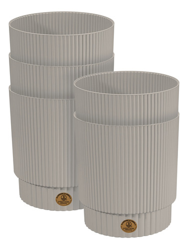 Set 5 Macetas Altomonte Redondas D19cm Con Rejilla Interna Gris Luna Altomonte 5