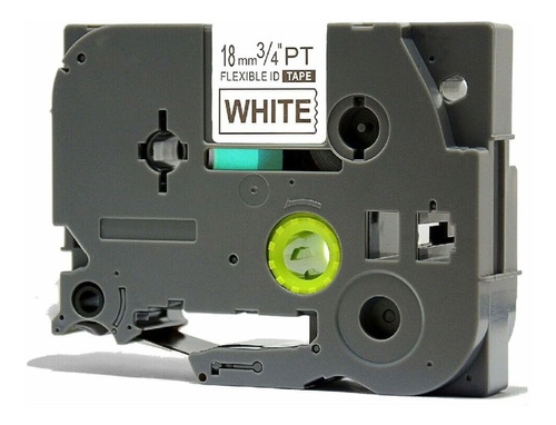 Fita Tz Fx241 Flex Compativel Rotulador Brother 18mm Branca Cor Letra Preta / Fita Branca