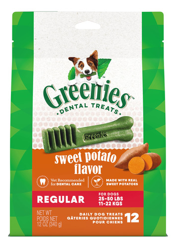 Golosinas Dentales Para Perros Greenies Regular Batata 340 G