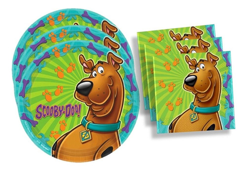 Set Suministros Para Cumpleaños Scooby Doo Platos Grandes Se