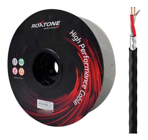 Roxtone Mc032 Cable Mic Stereo Balanceado Belden Rollo X50m