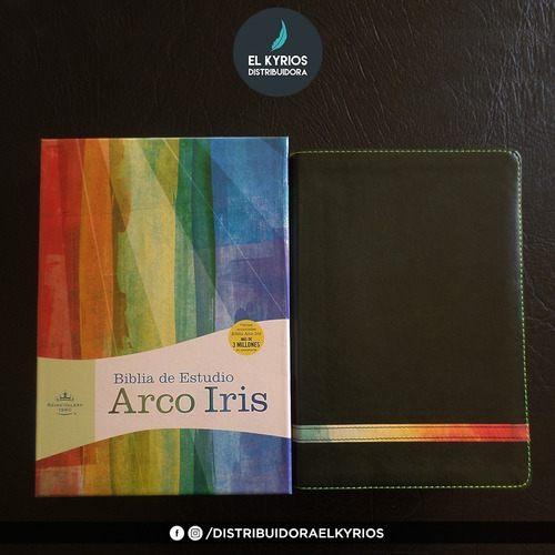 Biblia De Estudio Arco Iris, Verde Con Indice - Rv 1960