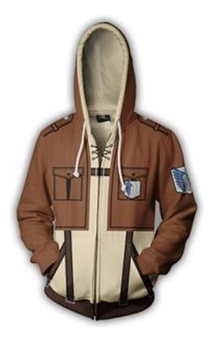 Halloween 3d Attack On Titan Cosplay Chaqueta Con Cremallera