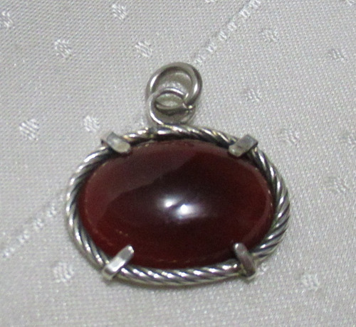 Elegante Colgante Dije Plata 925 Piedra Cornalina Carnelian