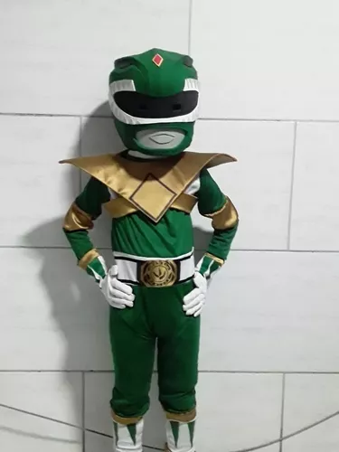 Capacete Power Rangers Branco e Amarelo Clássico Luxo