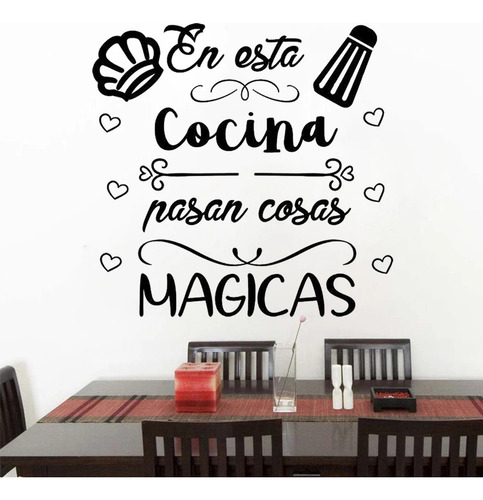 Frase Deco En Esta Cocina Pasan Cosas Mágicas Amor Fr-11077
