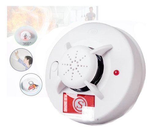 Alarma Inalambrico Detector Humo Contra Incendios Seguridad