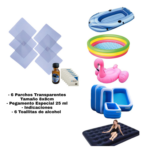 Kit 6 Parchos Transparentes Piscinas Inflables Colchones