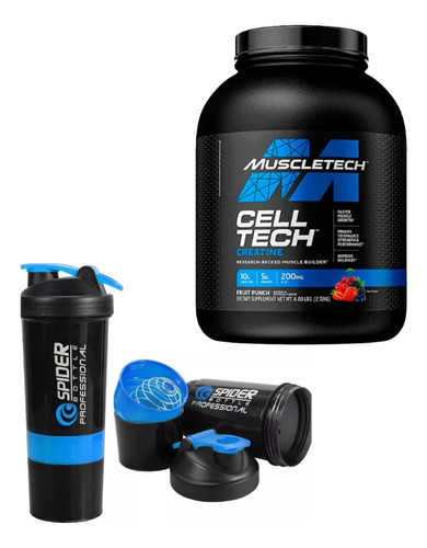 Cell Tech Creatina Muscletech 6 Lbs + Shaker 500 Ml + Regalo