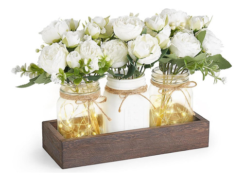 Mkono Mason Jar Centerpiece Para Comedor Decoración De La De