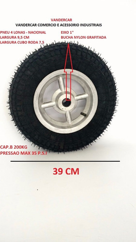 Roda 350x8 Aluminio Praia Bucha Carreta Barco Carga Armazem