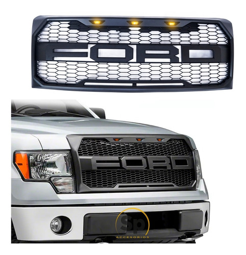Parrilla Tipo Raptor Ford Lobo F150 2009/2014 Con Led