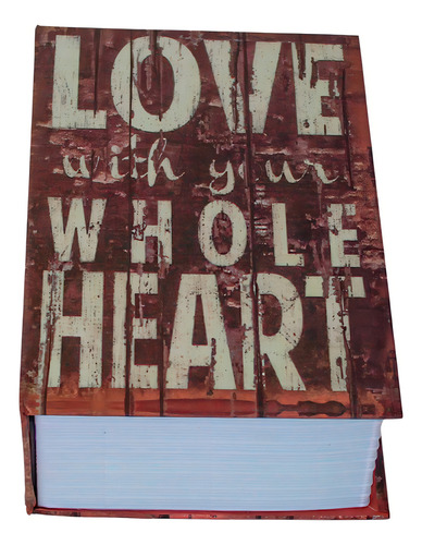 Cofre Livro Portátil Camuflado Com Chave Porta Joias Seguro Cor Love