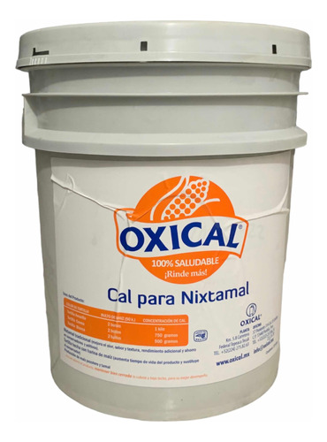 Cal De Alta Pureza Oxical Para Nixtamal 20 Kg