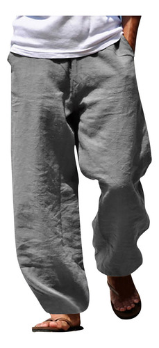 Pantalones De Algodón Y Cáñamo Con Ajuste De Cintura, Pantal