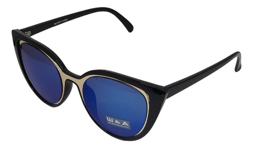 Óculos De Sol Espelhado W&a Uv 400 Protection Srp508nc Cor da armação Preto-dourado Cor da haste Preto Cor da lente Azul