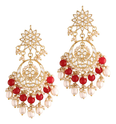 Aheli Kundan Pearl Floral Rojo Chandbali P B09d3r3r79_130324