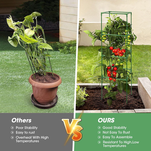 Jaulas De Soporte Para Plantas De Tomate, 3 Paquetes Cuad...