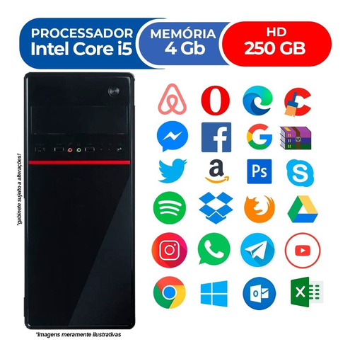 Pc Cpu Nova Intel Core I5 4gb Hd 250gb Wifi Hdmi Promoção