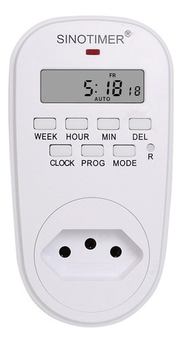 Timer Sinotimer Bivolt Tomada Tm518 Programável Lcd