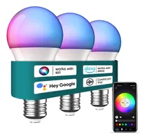 Comprar 3 Focos Inteligentes Led Wifi Rgbcw Alexa Google Siri 9w E27 Control Por Voz Multicolor Bombillas Focos Bluetooth Rgb