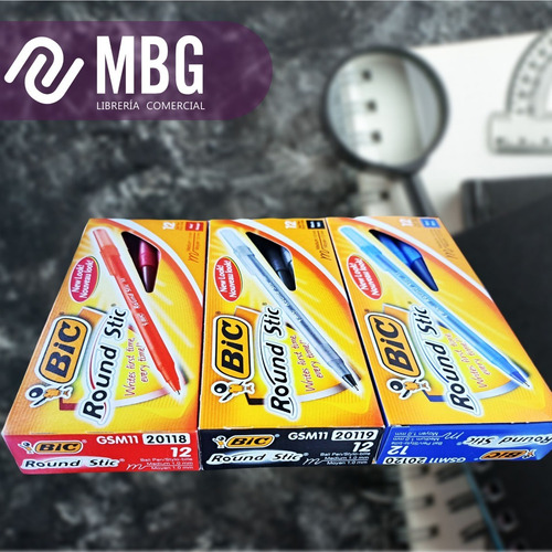 Bolígrafo Birome Bic Round Stick X24 Unidades