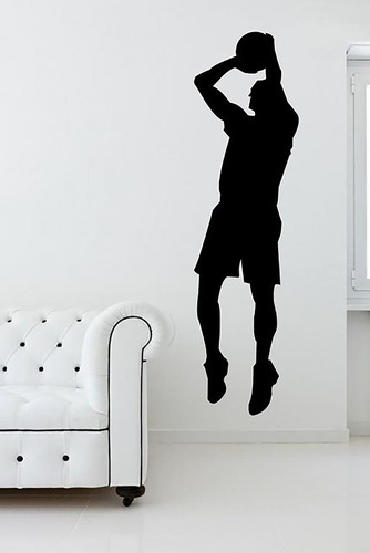 Vinil Decorativo Basket Ball Silueta Grande Color Negro