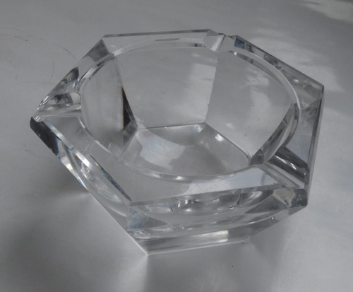 Plato Adorno Bowl Despojador Cristal Grueso Pesado 13x6 Cm 