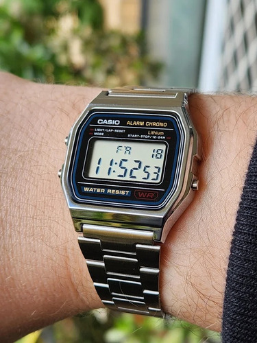 Reloj Casio A158wa-1 A158wa-1 Digital Con La Correa Platead