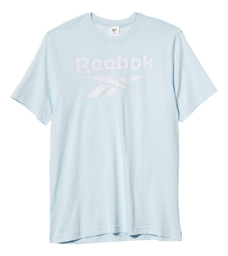 Camiseta Reebok Stacked Logo, Azul Cristal, S