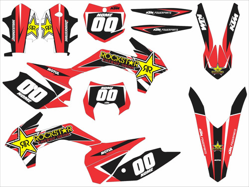 Adesivo Moto Cross Trilha Ktm Sx F 13-15 Rockstar Lm181