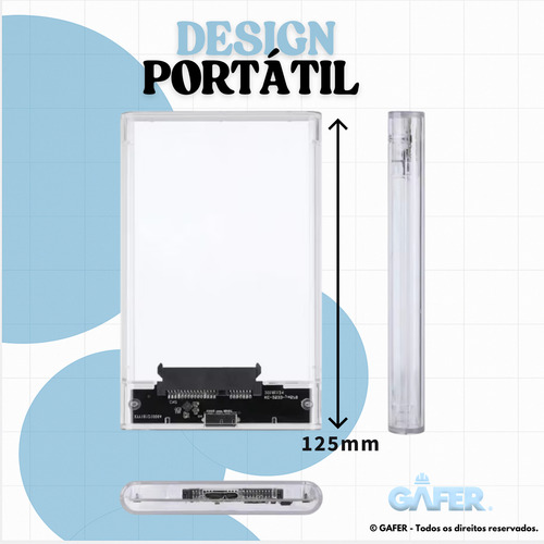 Cabo Case Externo Adaptador Usb 3.0 Hd E Ssd 2.5 Portátil