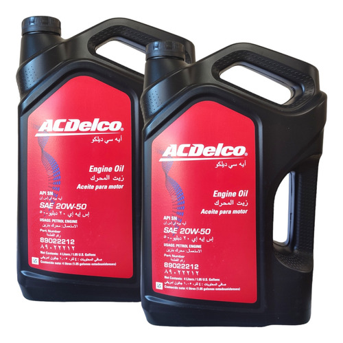 8 Lts Aceite 20w50 Acdelco Bencinero