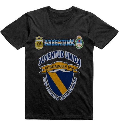 Remera Infantil Negra Juventud Unida De Batan