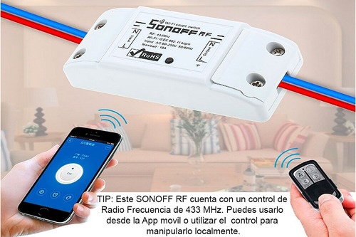 Imagen 2 de 9 de Sonoff Rf Switch Wifi + Control Remoto Inteligente
