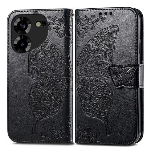 For Tecno Pova 5 Butterfly Pattern Wallet Card Case+lanyard