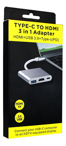 Convertidor Adaptador Hdmi A Tipo C 3en1 4k