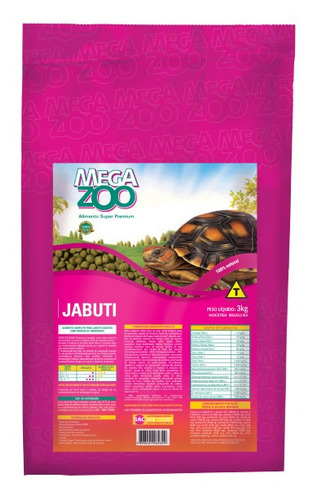 Ração Extrusada Super Premium P/jabutis 3kg - Megazoo