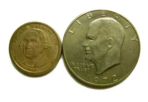 Lote 2 Monedas De Un Dolar 1 Antigua Y Otra Moderna Muy Bien
