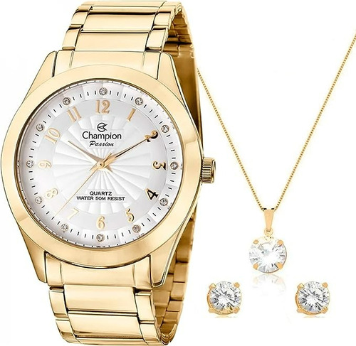 Relógio Champion Feminino Dourado Prova D´água Original