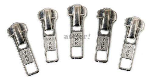 Imagen 10 de 10 de Deslizadores Ykk Para Cadena 5 Aluminio Automatico 12 Unid