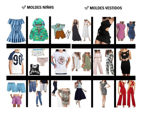 Mega Kit 600 Patrones Moldes De Ropa Dama Caballeros Niños