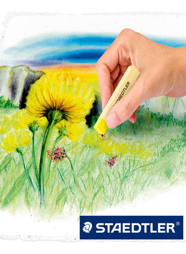 Estuche Barra Rectangular Gis Pastel Staedtler 24 Pz. Arte R Colores